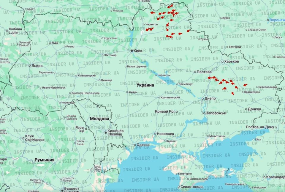 В небе над Украиной около 35 "Гераней"