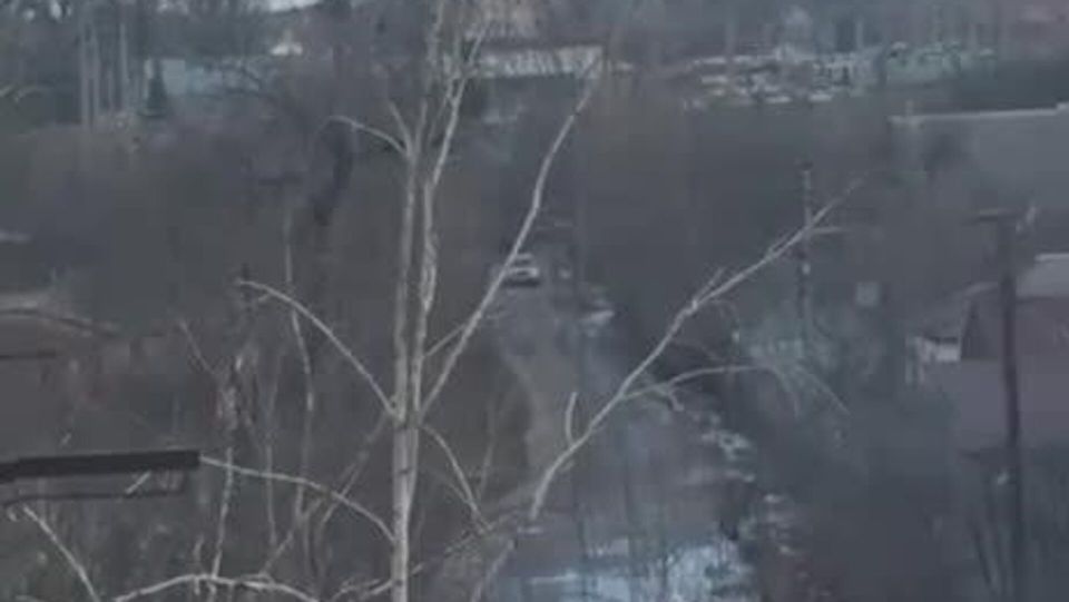 "Герань" летит по срочному делу над крышами домов в Миргороде Полтавской области